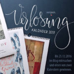 Verlosung Kalligrafie-Kalender 2017